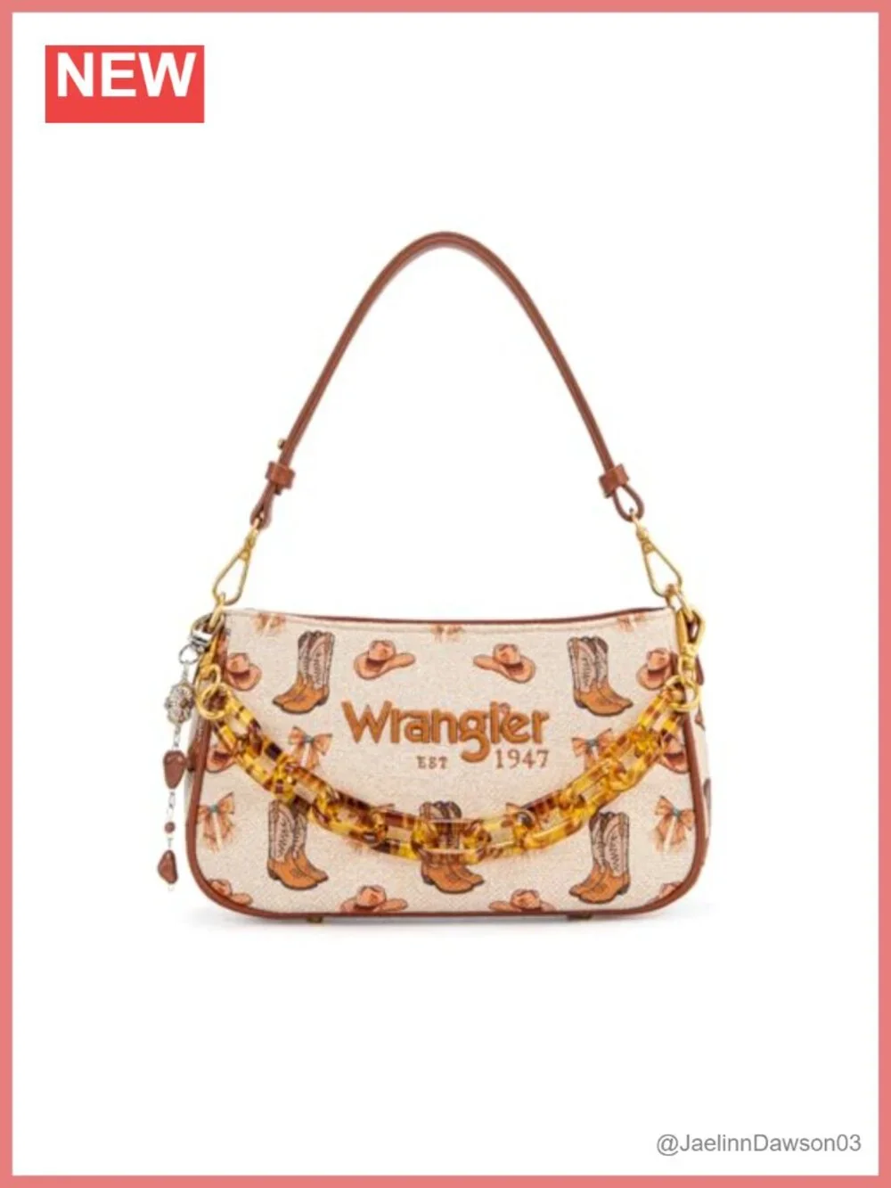 Canvas Hobo Shoulder Bag with Chain Strap and Zipper Closure